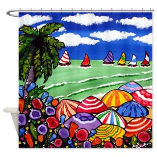 CafePress Whimsical Beach Umbrellas Sail Art Shower Curtain Free Shipping! Use code FREECART at Checkout!