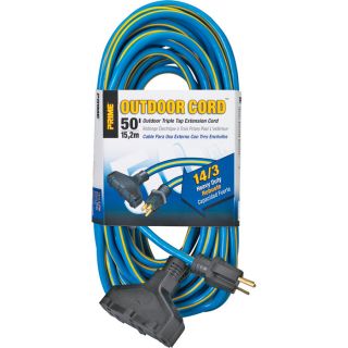 Prime Wire & Cable 50 Ft. Outdoor Extension Cord with Triple Tap, Model KC606730