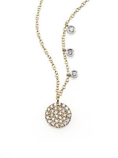 Meira T Diamond & 14K Yellow Gold Disc Necklace   Gold