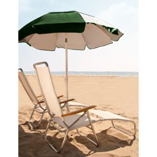 Frankford Umbrella 6 ft. Tilting Solar Reflective Beach Umbrella with White