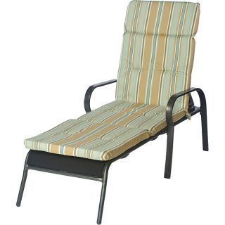 Ali Patio Polyester Steel Blue Stripe Tufted Hi back Outdoor Chaise Lounge Cushion (Steel blue, light blue, cream, tan, chocolate brownMaterial: Tufted polyester fabricFill: 2 inches of polyester fiberClosure: Knife edge sewnWeather resistant: YesUV prote