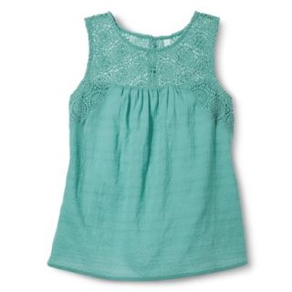 Xhilaration Juniors Crochet Trim Top   Turquoise XL(15 17)