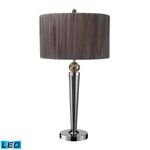Dimond Lighting DMD D1819 LED Reigel Table Lamp with Grey Faux Silk Shade & Silv