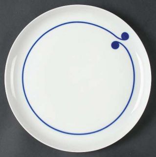 Arzberg Colon Blue Dinner Plate, Fine China Dinnerware   Blue Ring/Dots, Coupe S