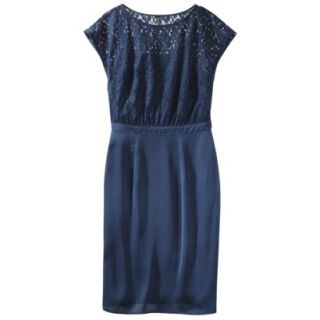 TEVOLIO Womens Lace Bodice Dress   Office Blue   8