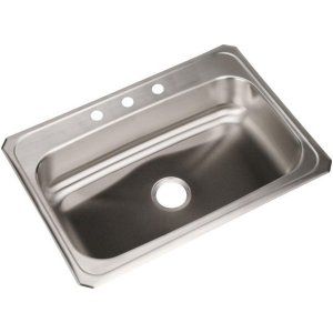 Elkay CR31223 Celebrity Top Mount Single Bowl Kitchen Sink, Stainless Steel 31