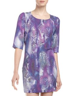 Stella Python Print Jersey Dress, Purple