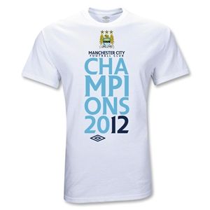 Euro 2012   Manchester City 2012 Official League Champions T Shirt (White)