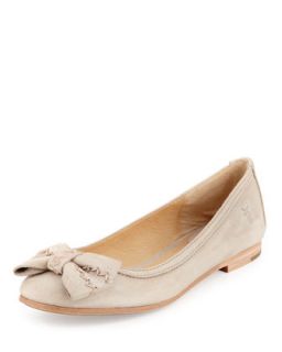 Esther Bow Nubuck Leather Ballet Flat, Cement