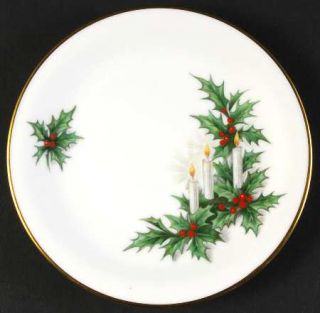 Tirschenreuth Noel Bread & Butter Plate, Fine China Dinnerware   Candles & Holly