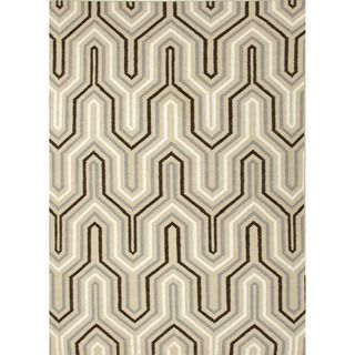 Handmade Flat weave Geometric Pattern Gray/ Black Area Rug (5 X 8)