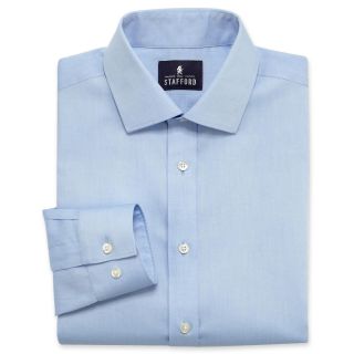 Stafford Signature No Iron Cotton Dress Shirt, Blue, Mens