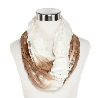 Textured Ombre Print Infinity Scarf, Taupe, Womens