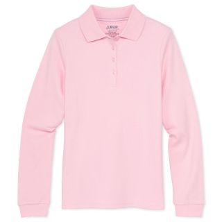 Izod Long Sleeve Polo Shirt   Girls 4 18 and Girls Plus, Pink, Girls