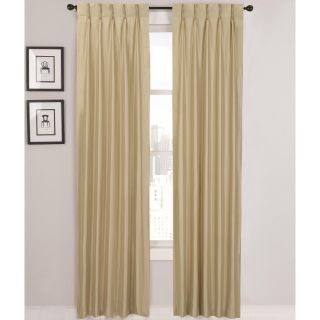 Supreme Palace Antique Satin Pinch Pleat Thermal Curtain Panel Pair, Linen