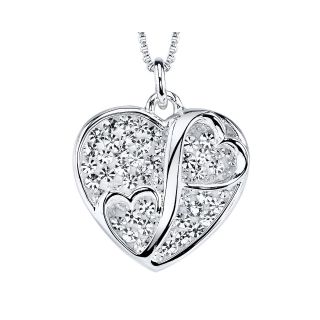 Love Grows Crystal Two Hearts Meet Pendant, Womens