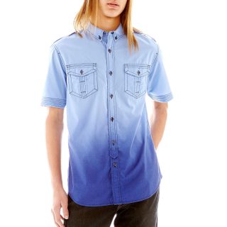 Chalc Short Sleeve Ombré Woven Shirt, Blue, Mens