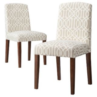 Dining Chair: Threshold Marion Upholstered Dining Chair Lattice   Set of 2