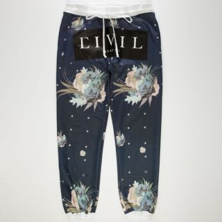 Floral Star Mens Jogger Pants Navy In Sizes Large, Small, Xx Large, Mediu
