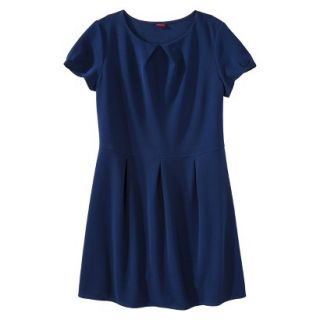 Merona Womens Plus Size Short Sleeve Pleated Front Dress   Blue 3