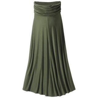 Merona Maternity Fold Over Waist Maxi Skirt   Moss Green XL