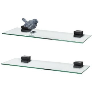 Wall Shelf: Threshold Tempered Glass Wall Shelf Set with Cube Brackets   16