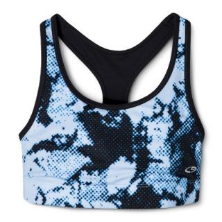 C9 by Champion Womens Reversible Print Compression Racer Bra   Blue S