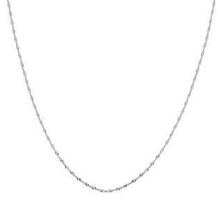 10k White Gold Singapore Chain Necklace