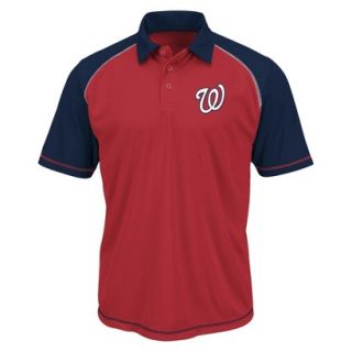 MLB Mens Washington Nationals Synthetic Polo T Shirt   Red/Navy (XXL)