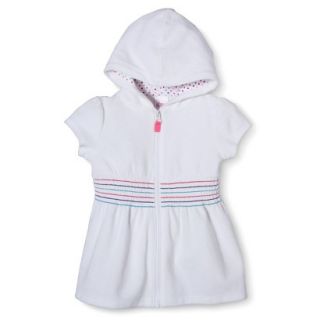 Circo Infant Toddler Girls Hooded Cover Up Dress   White 3T