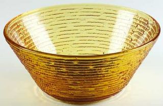 Anchor Hocking Soreno Gold Salad Bowl   Gold, Pressed Bark  Design