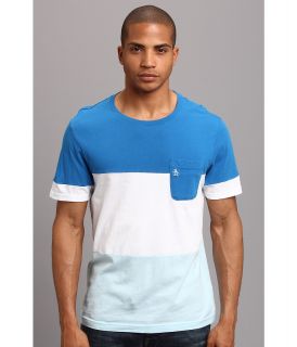 Original Penguin Color Blocked Tee w/Pocket On Chest Mens T Shirt (Blue)