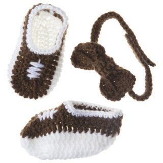 Sodorable Infant Girls Bow Headband and Bootie Set   Brown/White