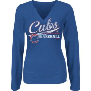 Chicago Cubs Majestic MLB Womens Locker Room Love Long Sleeve T Shirt