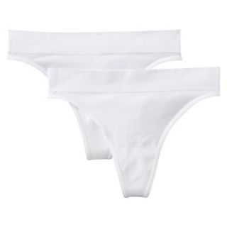 Gilligan & OMalley Womens 2 Pack Seamless Thong   True White M