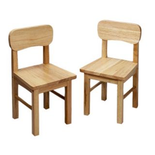 Kids Chair Set: Pair Round Chairs Natural