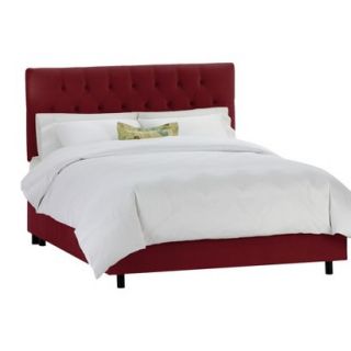 Skyline King Bed Skyline Furniture Edwardian Upholstered Velvet Bed   Burgundy