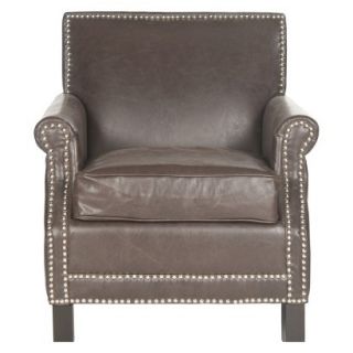Club Chair: Upholstered Chair: Safavieh Savannah Club Chair   Dark Brown