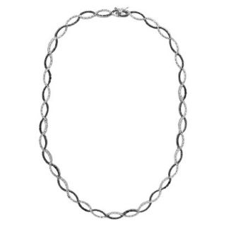 Silver Overlay Diamond Accent Black and White Infinity Necklace