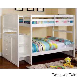 Furniture Of America Pleven Bunk Bed With Built In Drawers White Size Twin