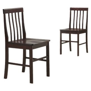 Dining Chair: Walker Edison Solid Wood Dining Chairs   Dark Brown (Espresso)