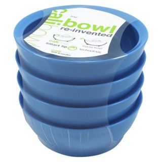 Calibowl Spill Proof 28 Ounce Bowl   Blue (Set of 4)