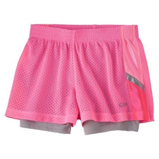 C9 by Champion Girls 2 Fer Mesh Short   Pink XL