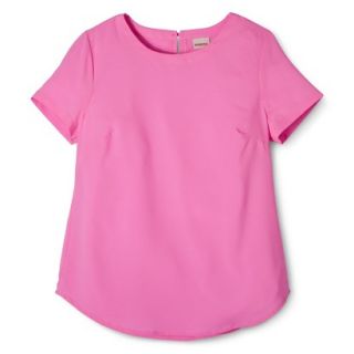 Merona Womens Woven T Shirt Blouse   Peppy Pink   XXL