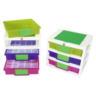 Kids Storage Unit: LEGO Friends 3 Drawer Sorting System with Divider Trays  