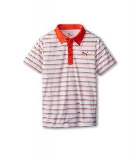 Puma Kids Tonal Stripe Polo Boys Short Sleeve Pullover (Orange)