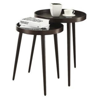 Accent Table: Monarch Specialties Nesting Table 2 Piece Set   Brown