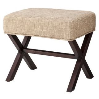 Ottoman Threshold X Stool   Burlap