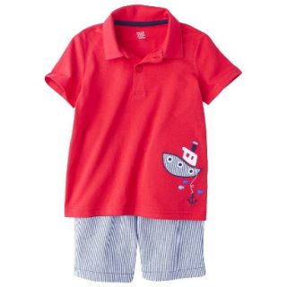 Just One YouMade by Carters Newborn Boys 2 Piece Set   Red/Light Blue NB