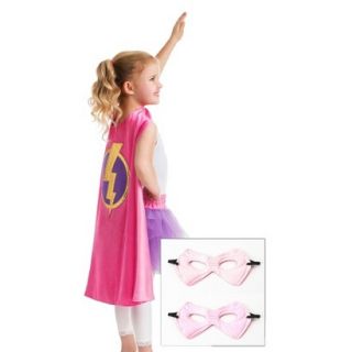 Little Adventures Girl Hero Cape w/ Power Hot Pink/Pale Pink Mask
